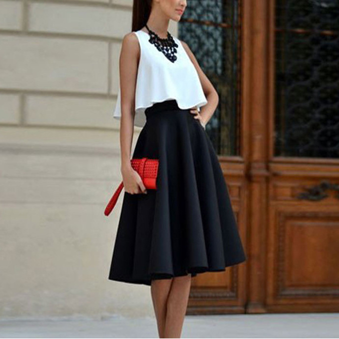 US$ 28.99 - Sexy Black And White Slim Skater Dress - www.ebuytide.com